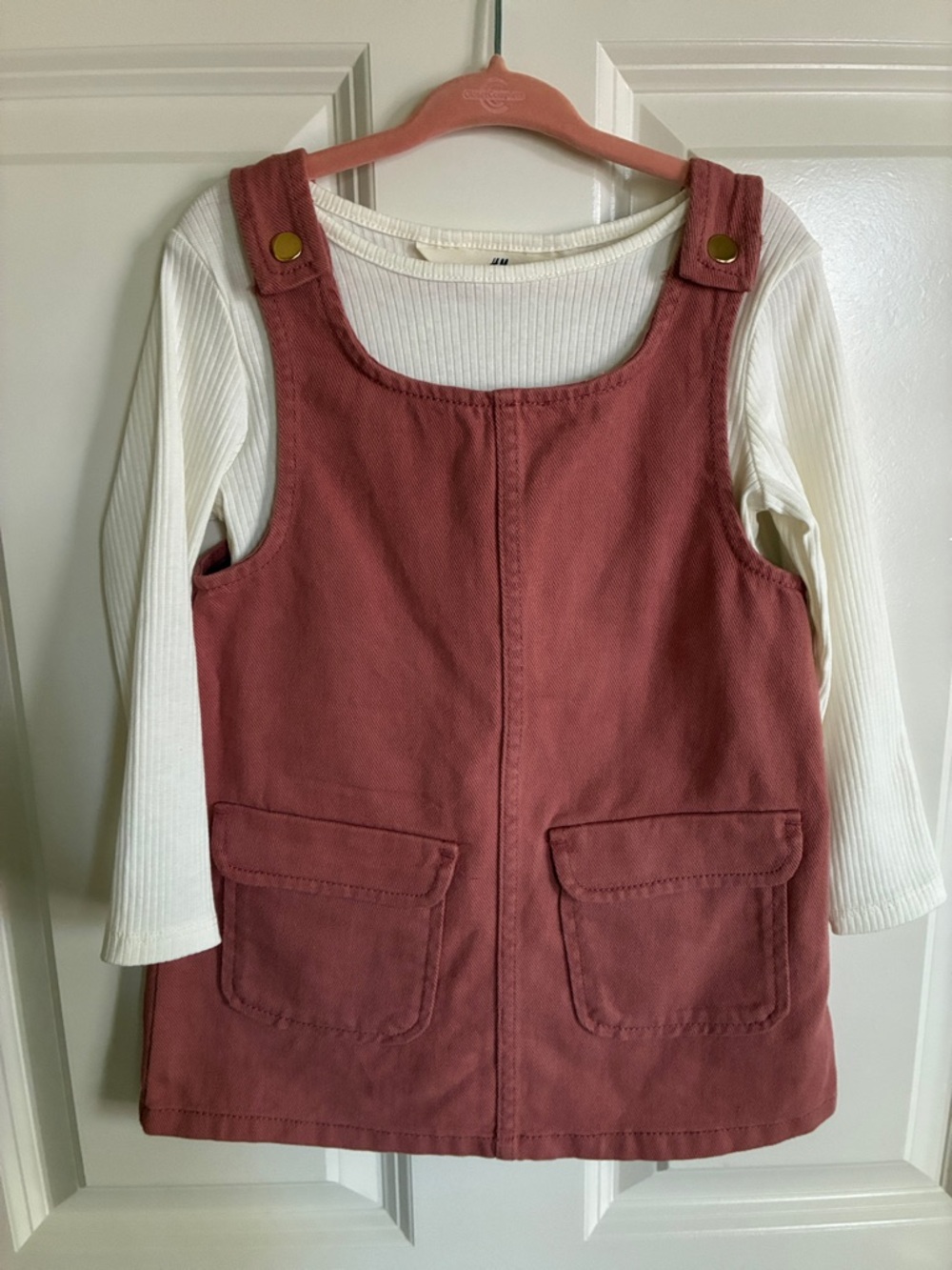 H&M Girls' Dusty Rose Pinafore Skirt - Pink